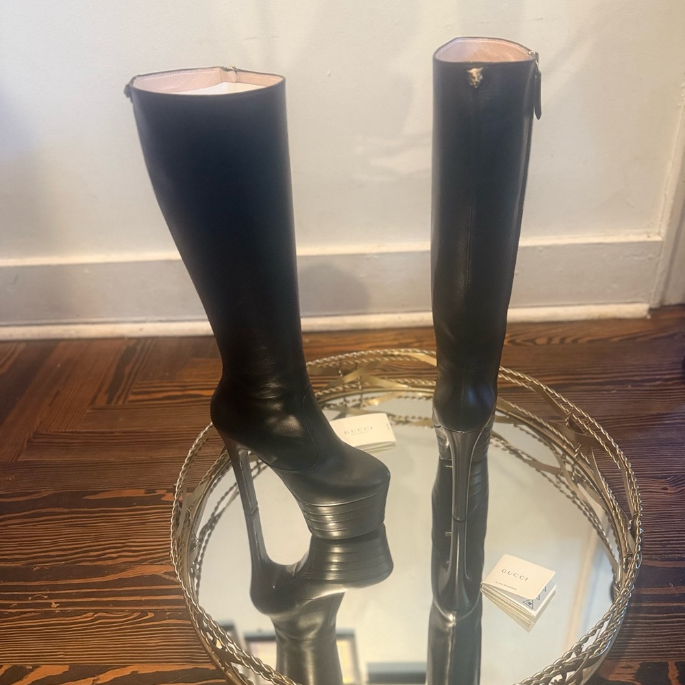 Gucci Black Knee-High Boots - Picture 3 of 16